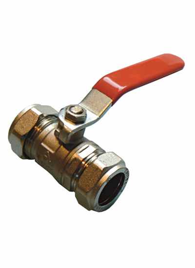 Primaflow QLEC Economy Lever Ball - Red Handle CxC 15mm