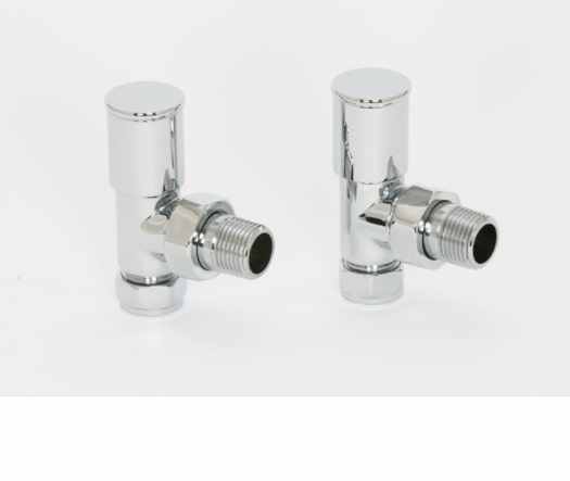 ASP Modern Chrome Radiator Valve - Angled 10914