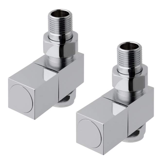 Eastbrook Straight Square Radiator Valves Chrome