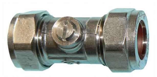 15mm Isolating Valve - Chrome Plated Brass - Singles