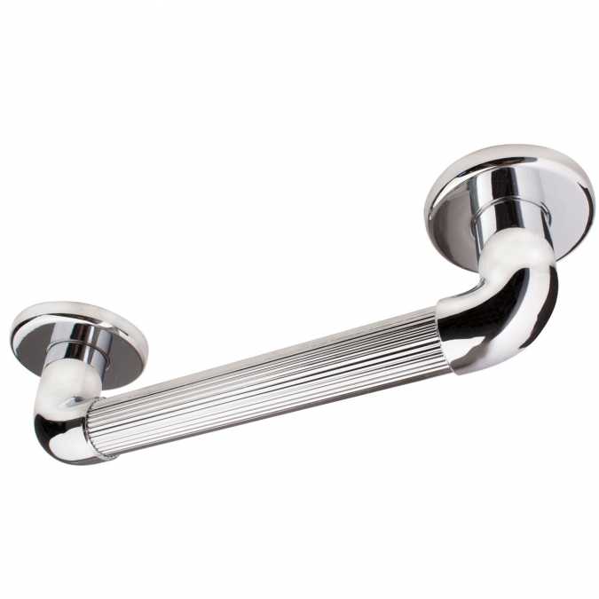 Plastic Fluted Grab Rail 18inch / 450mm - Chrome - Euroshowers