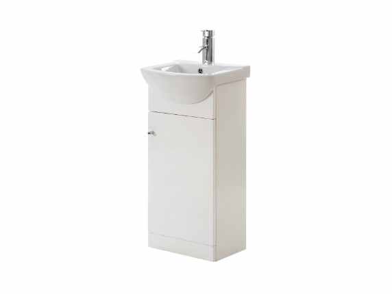 Elation Ikoma 450mm 1 Door Cloakroom Vanity Unit & Basin - Gloss White