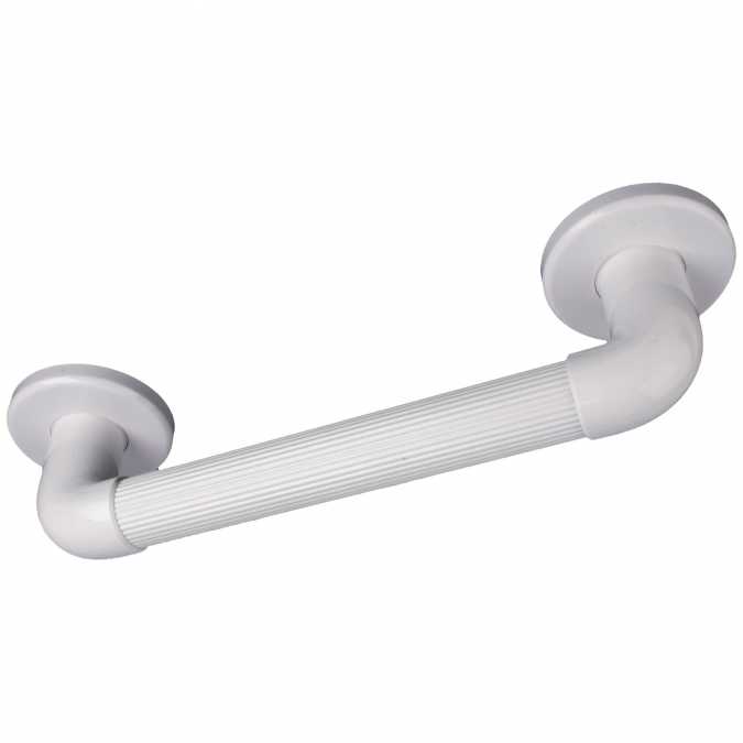 Plastic Fluted Grab Rail 18inch / 450mm - White - Euro Showers