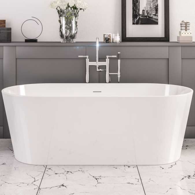 Beaufort Lambeth White Freestanding Bath 1590 x 740mm