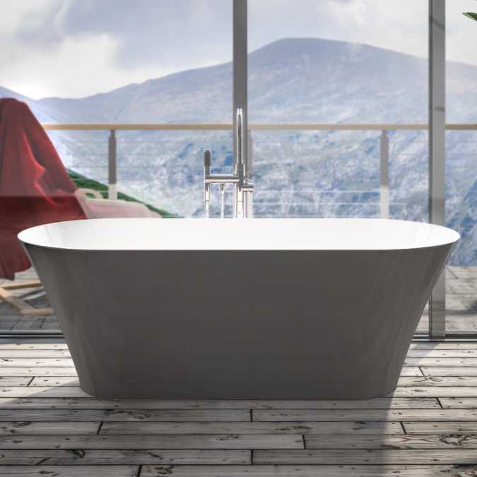 Beaufort Charlton Grey Freestanding Bath 1650mm