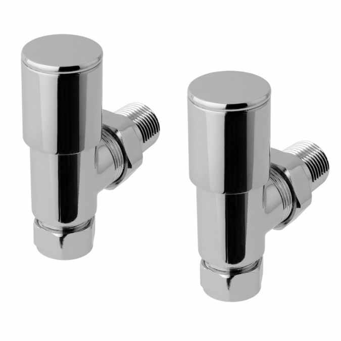 Eastbrook Angled Radiator Valves - Chrome - Pair