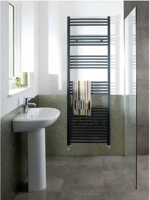 Eastbrook Wendover 1200 x 400mm Matt Anthracite Towel Radiator