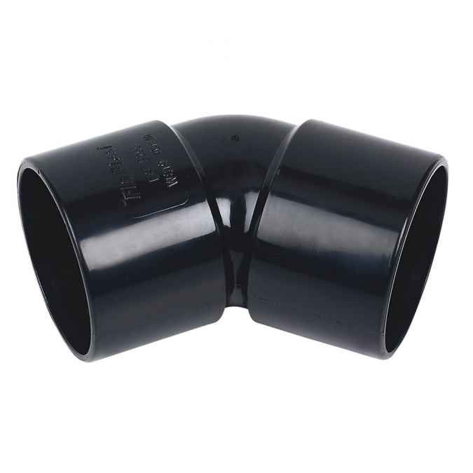 ABS Solvent Fit 32mm - 45 / 135 Degree Obtuse Bend Elbow - Black - Waste Pipe