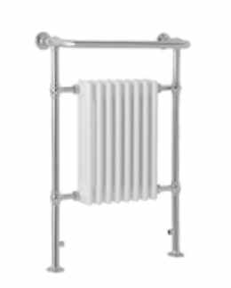 Traditional 8 Column Radiator/Towel Warmer - Chrome/White