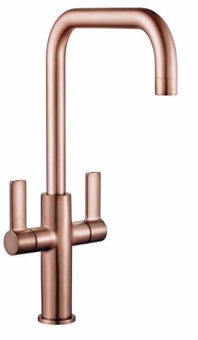 Francis Pegler Jeroni Horizontal 2 Handle Copper Kitchen Mixer Tap - Comap