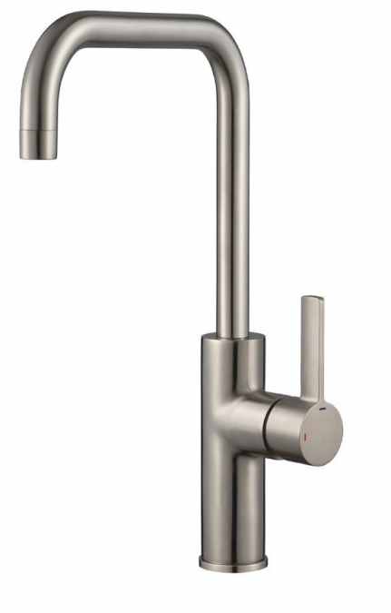 Jeroni Horizontal 1 Handle Brushed Nickel Kitchen Mixer Tap - Francis Pegler Comap