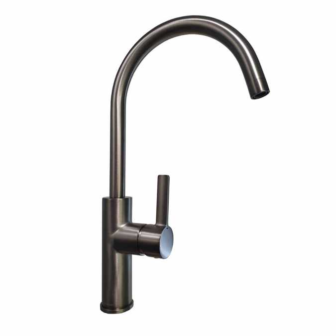 Jeroni Swan 1 Handle Gunmetal Kitchen Mixer Tap- Francis Pegler Comap