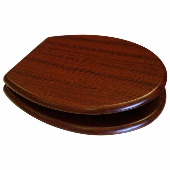 MDF Wood Design Seat in Walnut (Dark Brown) - Euroshowers