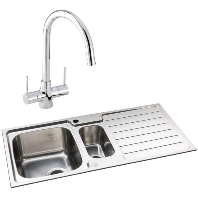 Abode Neron 1.5 Bowl Inset Stainless Steel Sink & Nexa Tap Pack