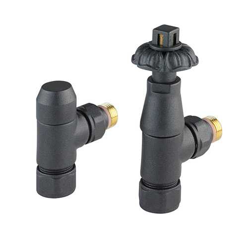 Zehnder Volcanic Antique Style Angled Thermostatic Radiator Valves