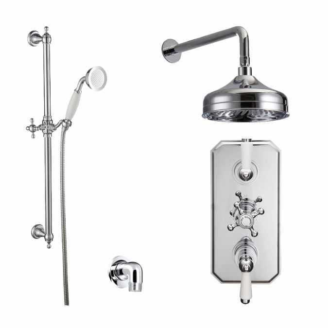 Abacus Essential Traditional Twin Head Concealed Shower Valve Kit ET17