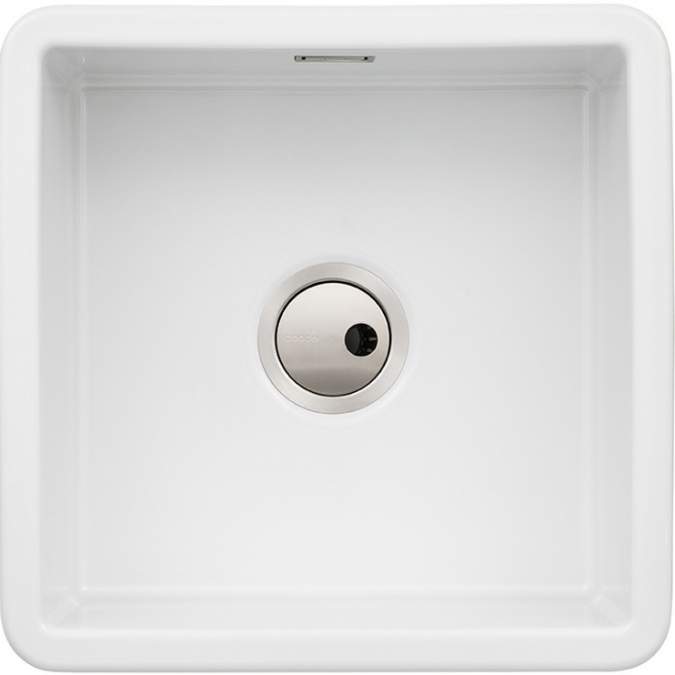 Abode Sandon 1 Bowl Ceramic Undermount / Inset Kitchen Sink - White