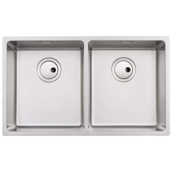 Abode Matrix R15 2 Bowl Undermount / Inset Kitchen Sink - Stainless Steel 700mm