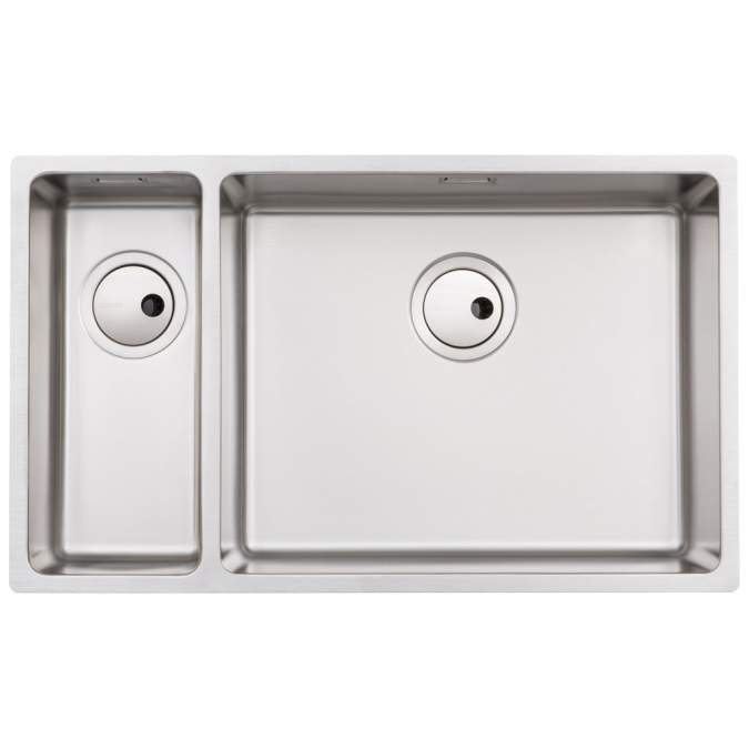 Abode Matrix R15 Large 1.5 Bowl Right Hand Undermount / Inset Kitchen Sink - Stainless Steel