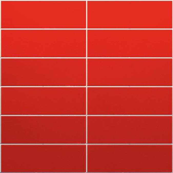 Apple Red Linear Metro Reflect Tile Wall Panels