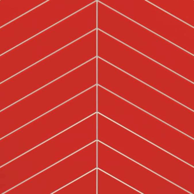 Apple Red Chevron Reflect Tile Wall Panels