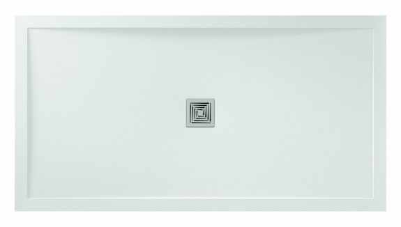 Aqualavo 1000 x 800mm White Gloss Effect Rectangular Shower Tray