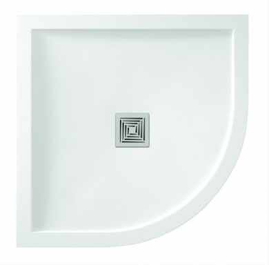 Aqualavo 800 x 800mm White Slate Effect Quadrant Shower Tray