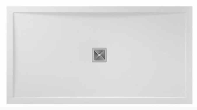 Aqualavo 1000 x 900mm White Slate Effect Rectangular Shower Tray