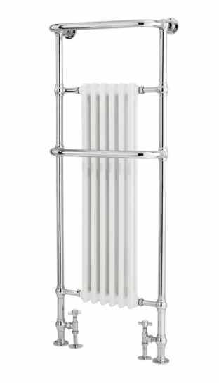 Bayswater Franklyn 1500 x 575mm Traditional Towel Rail - White & Chrome