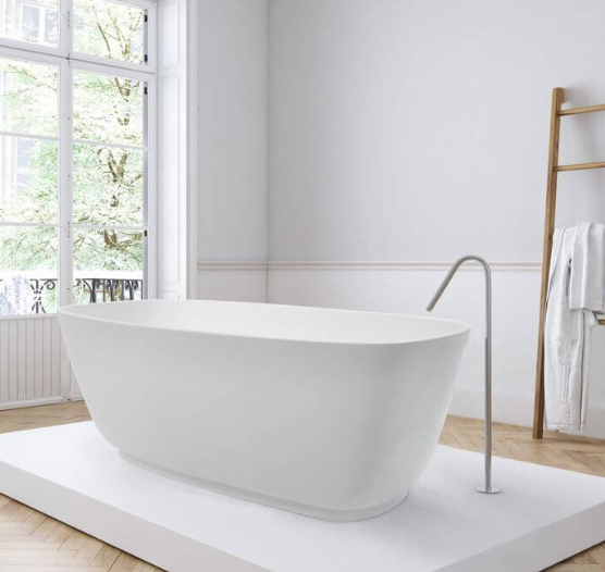 Projekt Divita Polished Cian Solid Surface Freestanding Bath, 1495 x 720 - BC Designs