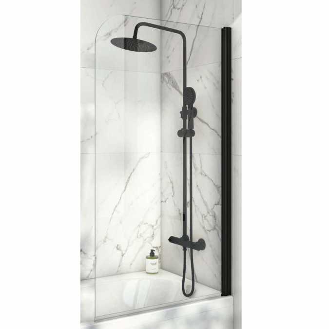 Scudo S6 Radius Corner Black Frame Bath Shower