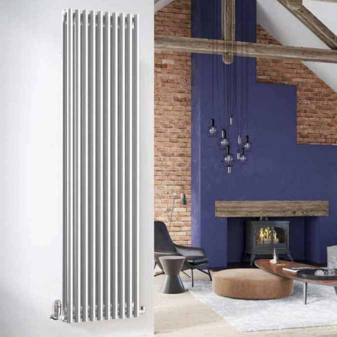 DQ Bosun Double 1800 x 300  White Vertical Radiator