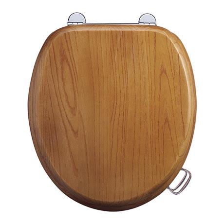 Burlington Golden Oak Real Wood Traditional Toilet Seat 