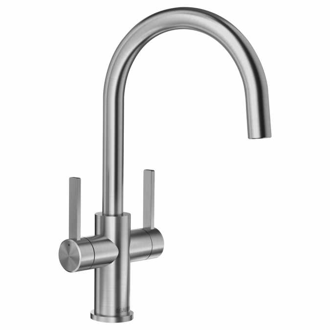 Blanco Candor Twin Brushed Steel Kitchen Tap - 526703