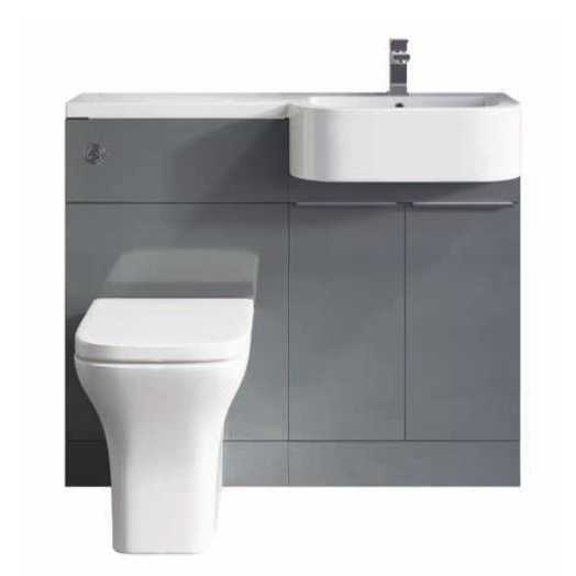 Carlo 1000 P Shape Bathroom Vanity & Toilet Unit - Matt Grey - Right Hand