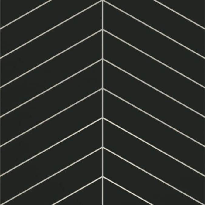 Charcoal Black Chevron Reflect Tile Wall Panels