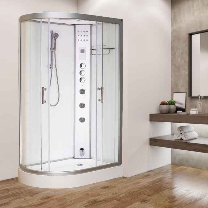 Vidalux Clearwater 1200 Steam Shower Pod - 1200 x 800mm - Right Handed