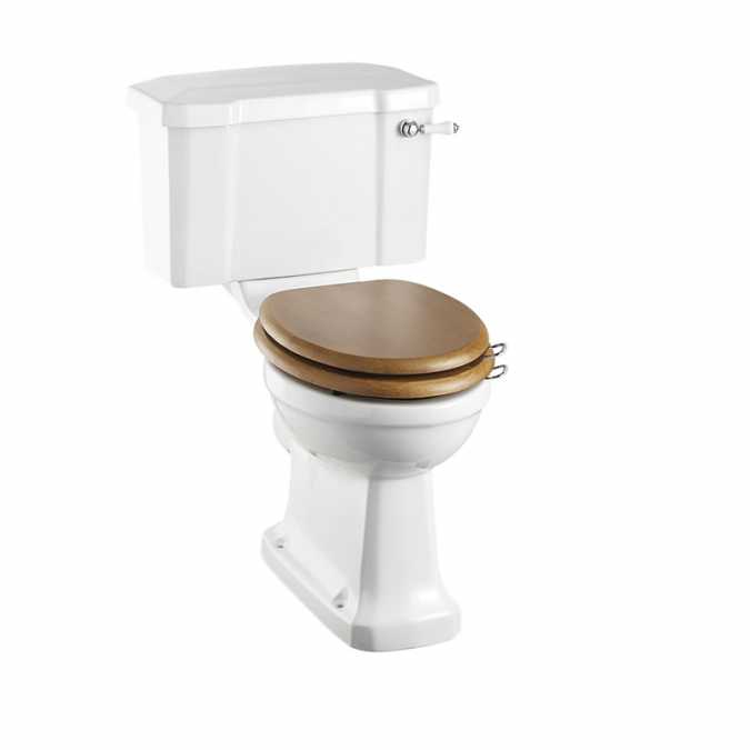 Burlington Regal Raised Height Close Coupled WC & White Ceramic Cistern with Lever P12 C1