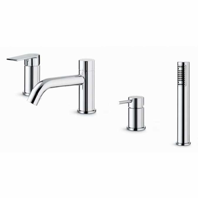 Vema Timea Chrome 4-Hole Deck Mounted Bath Shower Mixer Tap (DITB1076)  