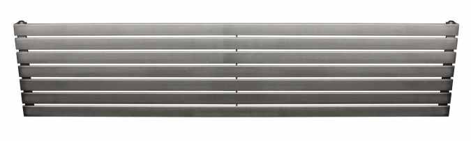 Delta Horizontal 410 x 2000mm Stainless Steel Radiator Brushed Finish - DQ Heating