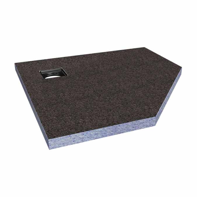 Abacus Tileable Wetroom Pentagon Shower Tray 900 x 900 Corner Drain