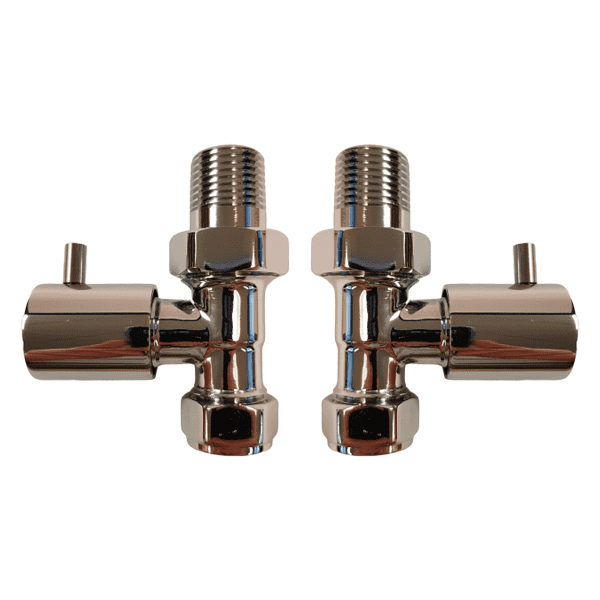 Eastbrook Minimalist Radiator Valves - Straight - Chrome - Pair