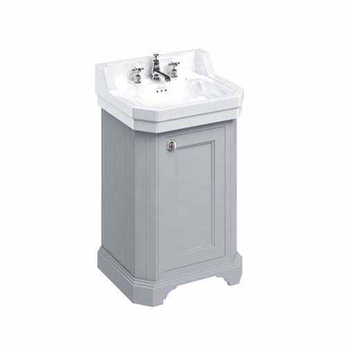 Burlington Grey 56cm Vanity Unit With One Door & Edwardian Basin