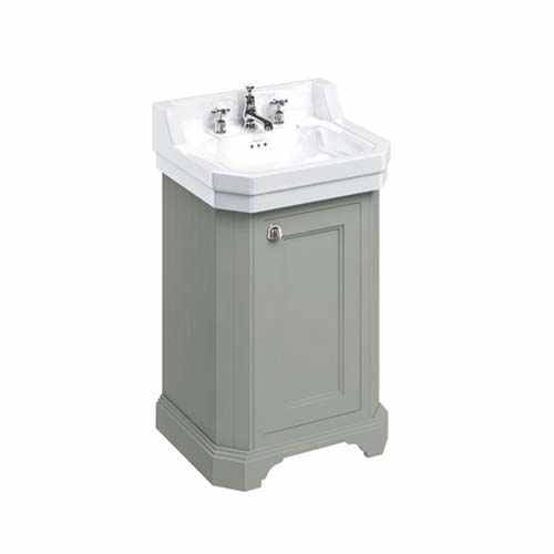 Burlington Olive 56cm Vanity Unit With One Door & Edwardian Basin