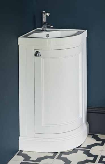 Burlington Cloakroom Corner Vanity Unit - Matt White