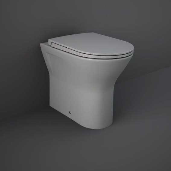 RAK Feeling Matt Grey Rimless Back To Wall Toilet & Soft Close Seat