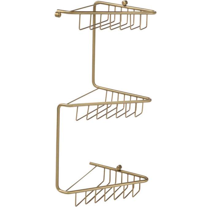 Forest 3-Tier Corner Shower Storage - Brushed Brass