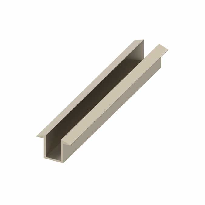 Wet Room 8mm Glass Recessed Channel 2400mm - Brushed Nickel