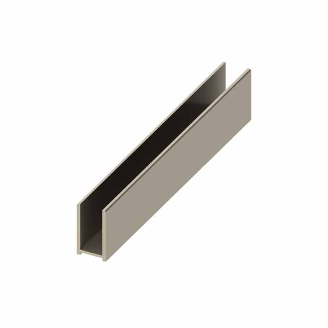 Wet Room 8mm Glass Surface Channel - 2400mm - Brushed Nickel