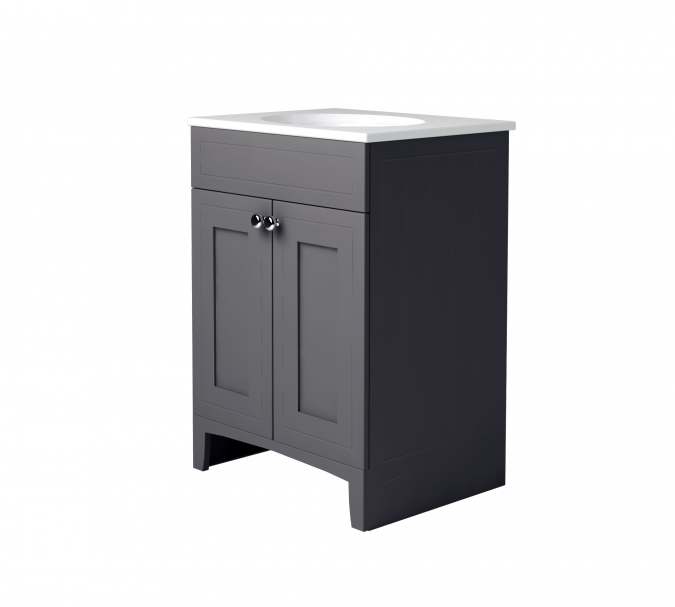 Classic 600mm Graphite Bathroom Vanity Unit With Basin  - Origins By Utopia